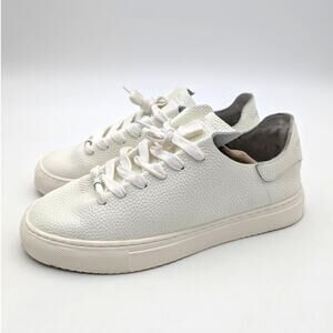 Sam Edelman Poppy Lace Up Sneaker Shoes Women's Leather White Size US8M EU38.5